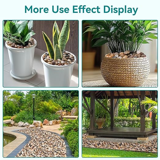 2.5 lbs Decorative Rocks for Potted Plants, 1-1 1/2 inch River Rocks for Plants, Garden Rocks Outdoor Landscaping, Polished Natural Stone for Walkways, Yard, Vases, Crafts OutdoorD%C3%A9cor