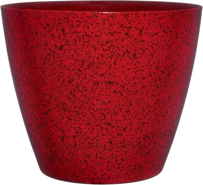 Classic Home and Garden Vogue Planter Pots w/Pottery Quality Finish - Modern Indoor & Outdoor Flower Pots - UV-Resistant Porch Planters - Decorative Pot for Flowers & Herbs (8” Lava Red) ClassicHomeandGarden