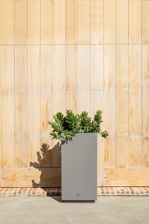 Veradek Block Series Pedestal Planter - Tall Planter for Indoor or Outdoor Front Porch | All-Weather Use with Removable Insert Bucket | Modern Décor for Flowers, Tall Trees, Faux Plants VeradekOutdoor