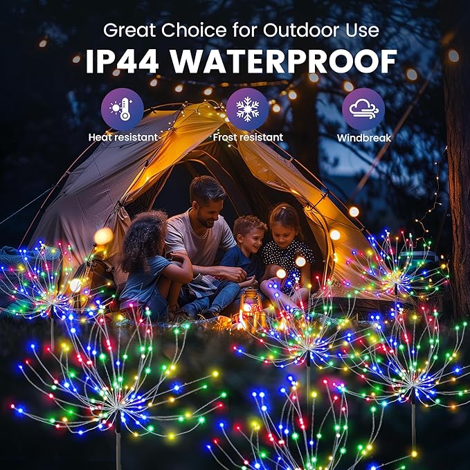 Garden Decor Solar Lights Outdoor,120LED Waterproof Colorful Solar Fairy Garden Lights for Outdoor Decoration,Yard, Patio, Porch,Flower Pot,Pathway,Christmas (8Pack) PEVOROS