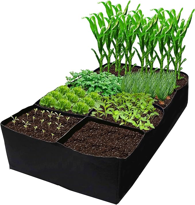 CJGQ Fabric Raised Garden Bed 6x3x1ft Garden Grow Bed Bags for Growing Herbs, Flowers and Vegetables 128 Gallon CJGQ