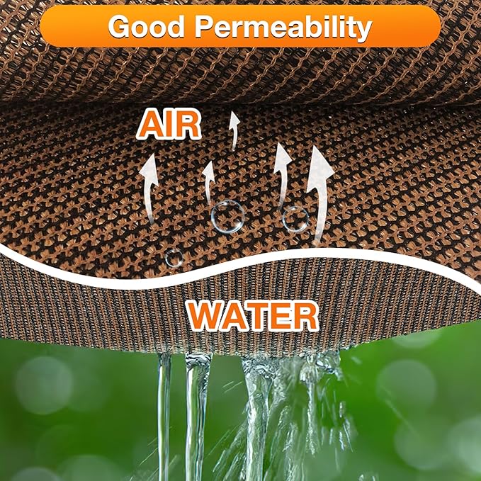 Artpuch Sun Shade Cloth with Grommets & D-Rings, 90% UV Protection Shade Cover, Rectangle Shade Sail for Outdoor, Patio, Pergola (Custom Size) Artpuch