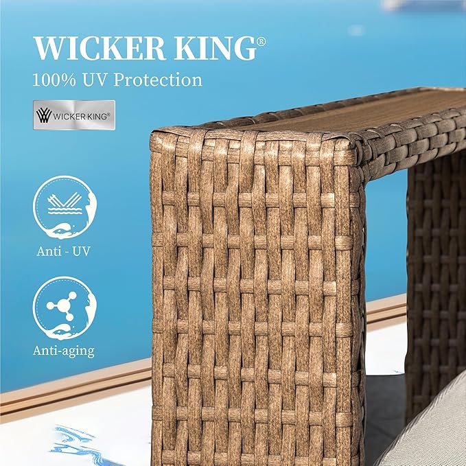 Sectional Outdoor Patio Furniture,Outdoor Rattan Wicker Sectional Sofa with 10''Ultra-Thick Cushions,All Weather Patio Conversation Set for Lawn Garden Backyard,Beige SUNSHINEVALLEY