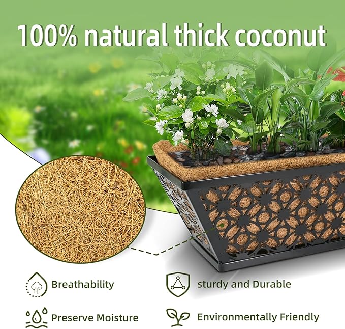 hehimhis 24 Inch 2 Pack Railing Planter Box with Adjustable Bracket,Window Planter Boxes Outdoor for Porch,Balcony Planters Railing Hanging,Fence,Patio Hanging Planters for Garden Hehimhishome