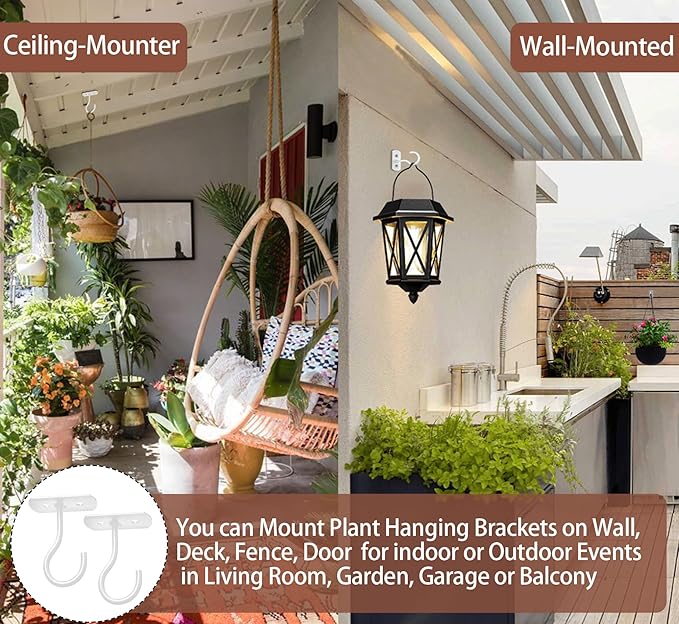 Ceiling Hooks for Hanging Plants 8P 2.5inches White QualityEfficiency