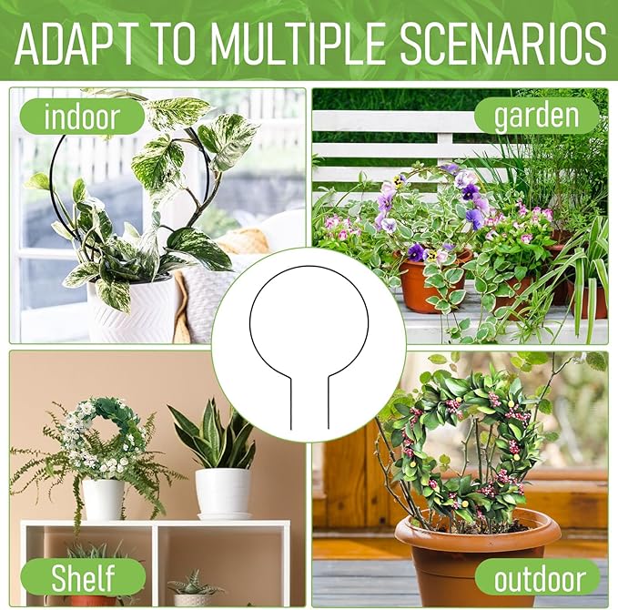 2 Pack Round Plant Trellis for Indoor Potted Plants, Acrylic Small Trellis for Climbing Plants Indoor Outdoor Plant Support for Hoya Pothos Vine Ivy Monstera Flower Philodendrons Dischidia Tyqour