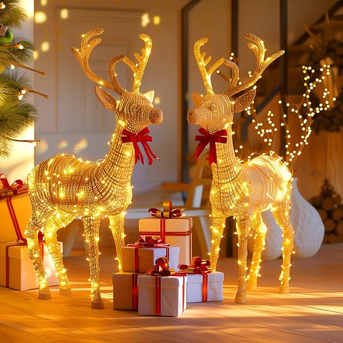 2Pack Fairy Lights Plug in, 33Ft 100 LEDs Waterproof Silver Wire Firefly Lights, Adaptor Included, Starry String Lights for Wedding Indoor Outdoor Christmas Patio Garden Decoration, Warm White Minetom