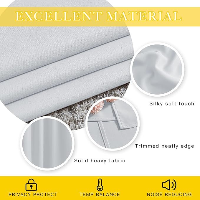 NICETOWN Patio Door Curtain Vertical Blinds, Grommet Top Room Divider Curtain Panel Thermal Insulated for Bedroom/Living Room (Greyish White, W80 by L108, 1 Panel) NICETOWN