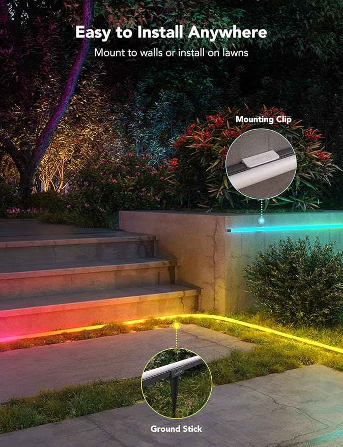 Govee Outdoor Neon Rope Lights, 65.6ft RGBIC IP67 Waterproof Outdoor Decorations with 64 Scene Modes, Music Sync, Flexible LED Lights, Neon Lights Work with Alexa, Google Assistant Govee