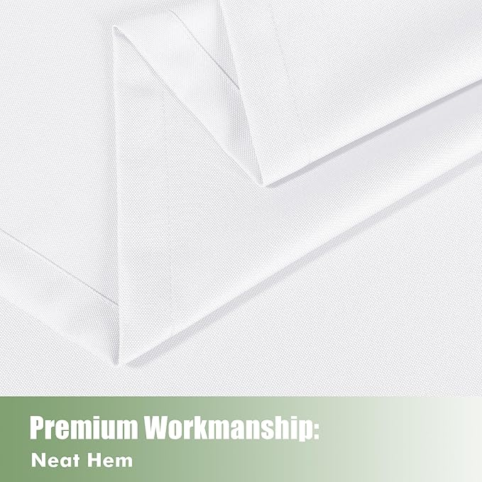 HolidayIdeas Outdoor Curtains for Patio Waterproof, 8 Panels - 54x84 Inches - Weatherproof Privacy Outsides Curtains for Cabana Porch Pergola, Sunlight & UV Blocking (White, Grommet Top) HolidayIdeas