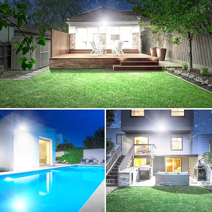 Onforu 80W LED Flood Lights Outdoor,8000LM Super Bright Security Light,6500K Daylight White, Outdoor Floodlight, IP66 Waterproof Outside Floodlights for Garage Yard Garden 2 Pack Onforu