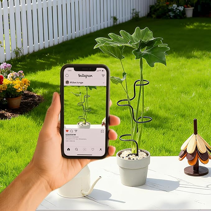 3PCS Indoor Plant Support Stakes - Sturdy Metal Trellis for Garden Flowers & Monstera, Durable & Easy to Use, Perfect for Small to Medium Indoor Plants, Ideal Gift for Plant Lovers! Goooxim