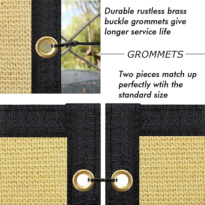 UPGRADE Privacy Fence Screen 5'x44' Sand Outdoor 90% Visibility Blockage 170 GSM Mesh Shade Cover Panels for Backyard,Balcony,Home Decoration with Zip Ties,Customized Avaliable UPGRADE