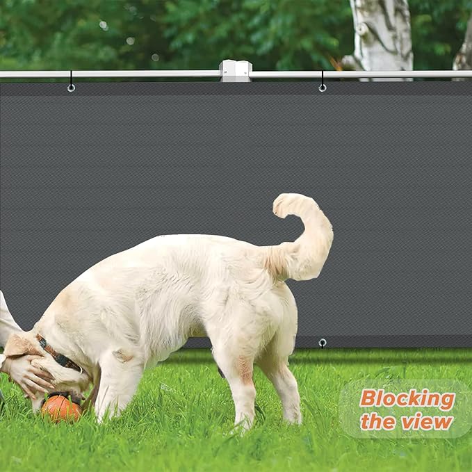 LOVE STORY 3.3'x19.7' Dark Grey Balcony Screen Privacy Fence Cover (HDPE) UV Protection Weather-Resistant 3 FT Height Shield for Deck, Patio, Backyard, Outdoor Pool, Porch, Railing LOVESTORY