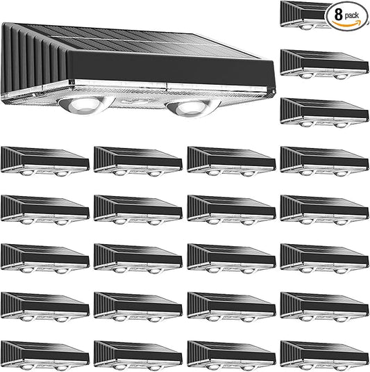NIORSUN Solar Fence Lights,24 Pack Deck Light,Led Lights Warm White Outdoor Wall Lights,IP45 Solar Powered Light Waterproof for Backyard/Pool/Railing/Patio/Porch/Step/Outside/Garden (Black) NIORSUN