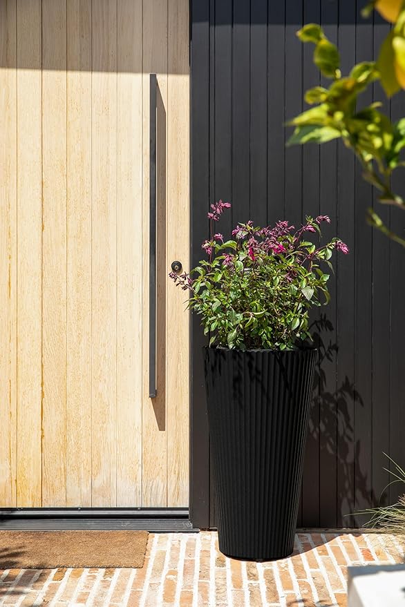 Veradek Demi Series Tall Planter for Porch, Patio, Backyard | Durable Plastic-Concrete Material | Modern Décor for Tall Plants, Grasses VeradekOutdoor