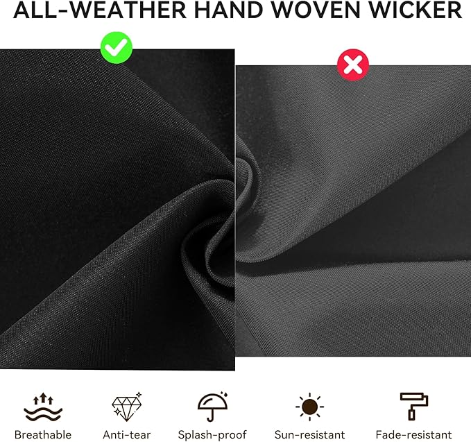 Aoxun Patio Furniture Sets, 15-Piece Outdoor Patio Furniture with 44'' Propane Gas Firepit Table, Wicker Outdoor Conversation Set Sectional Sofa for Backyard, Poolside, Garden Aoxun