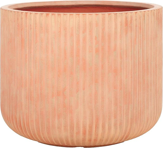 SAFAVIEH Outdoor Collection Lucca Terracotta Cement Ficonstone Planter Pot SAFAVIEH