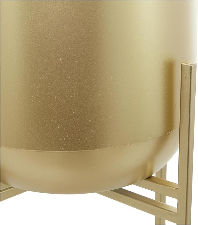 Deco 79 CosmoLiving by Cosmopolitan Modern Metal Round Planter, 13" x 13" x 41", Gold (081569) Deco79