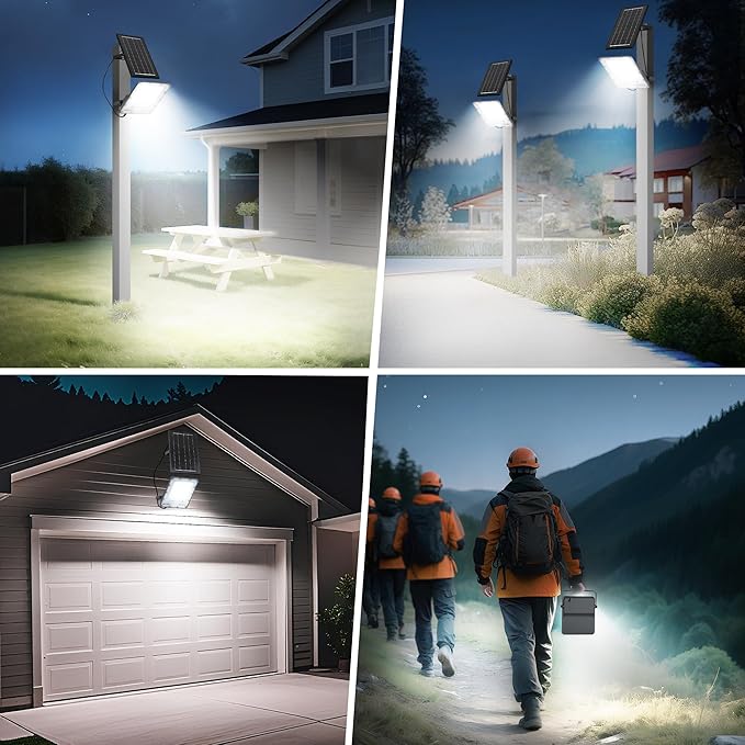200W Solar Flood Light Outdoor 40000LM 6500K LED Solar Street Light with Remote, IP66 Waterproof Dusk to Dawn Outdoor Security Lighting, 13FT Cable Splitted Solar Powered Lamp for Parking Lot Garage IlluminateYourWorld