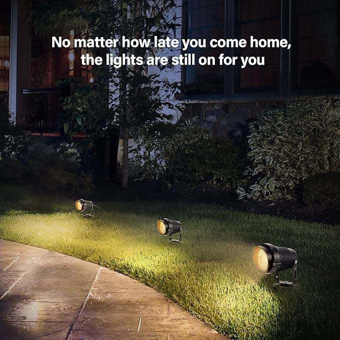 LemonBest Landscape Lights - 5W 110V Outdoor Spotlight - Waterproof IP65-3000K Warm White LED Landscape Lights - 5ft Cable for Yard Garden Patio Driveway House (Include Spike) (4 Pack) LemonBest