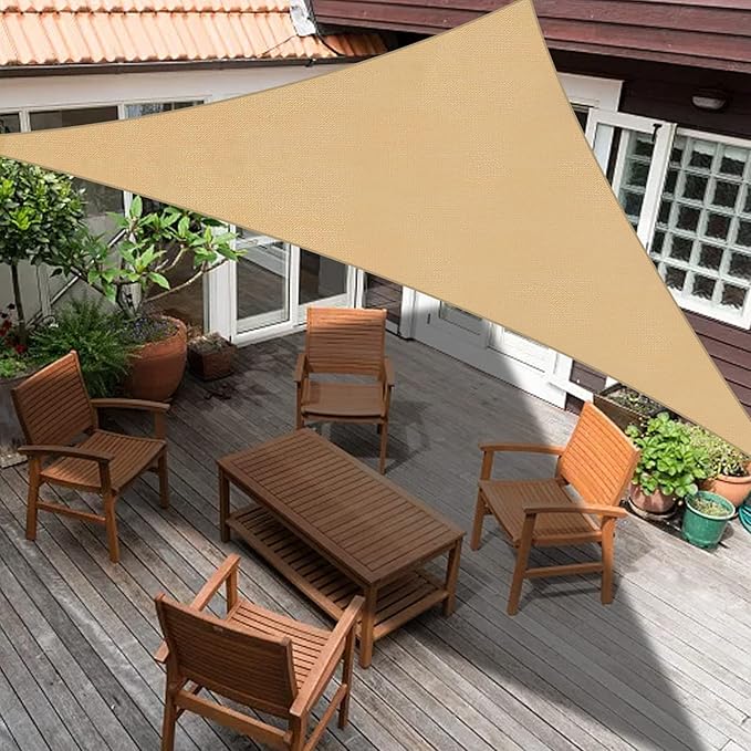 SUNLAX Custom Size 13'x23'x26.4' Sand Sun Shade Sail Right Triangle UV Block Sunshade for Backyard Yard Deck Patio Garden Outdoor Facility (Customized) SUNLAX