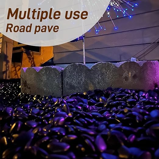 45LB Polished Black Pebbles,1/4" - 3/4" Small Black River Rocks for Landscaping, Natural Gravel Smooth Decorative Stones Dressing for Vases Planters Garden Outdoor Indoor Rootora