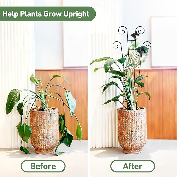 30'' Larger Plant Trellis Indoor, Expandable Metal Trellis for Climbing Plants Indoor, House Plant Climbing Support for Monstera Hoya Pothos, 4P Xeeol