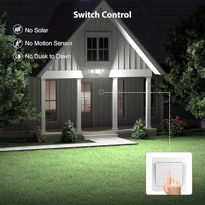 Onforu 100W 11000LM Flood Lights Outdoor, Brightness Security LED Flood Lights with 3 Adjustable Heads, Switch Controlled, IP65 Waterproof 6500K Outside Exterior Flood Light for Yard Garage Eave Patio Onforu