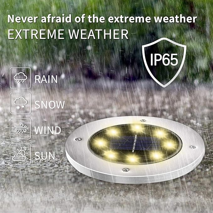 INCX 4.6 inch Solar Lights Outdoor Waterproof,12 Pack Solar Lights for Outside, Solar Garden Lights Landscape Lighting for Patio Pathway Lawn Yard Deck Driveway Walkway, Warm White INCX