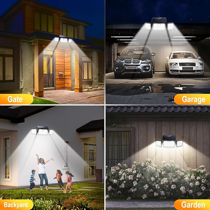 MIHANI Solar Lights Outdoor, Quick Charge Solar Motion Deck Lights Outdoor for Deck with High Brightness, Larger Built-in Tempered Glass Panel, Sensitive PIR Motion Inductor (Remote,5 Pack) MIHANI