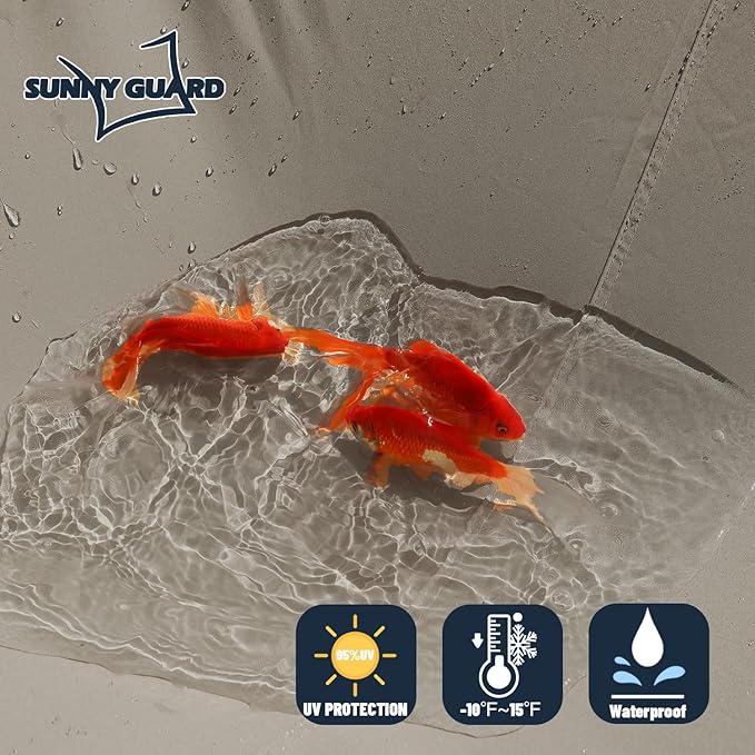SUNNY GUARD Waterproof Sun Shade Sail 8' x 8' Taupe Rectangle UV Block Sunshade for Backyard Yard Deck Patio Garden Outdoor Activities and Facility(Customized) SUNNYGUARD