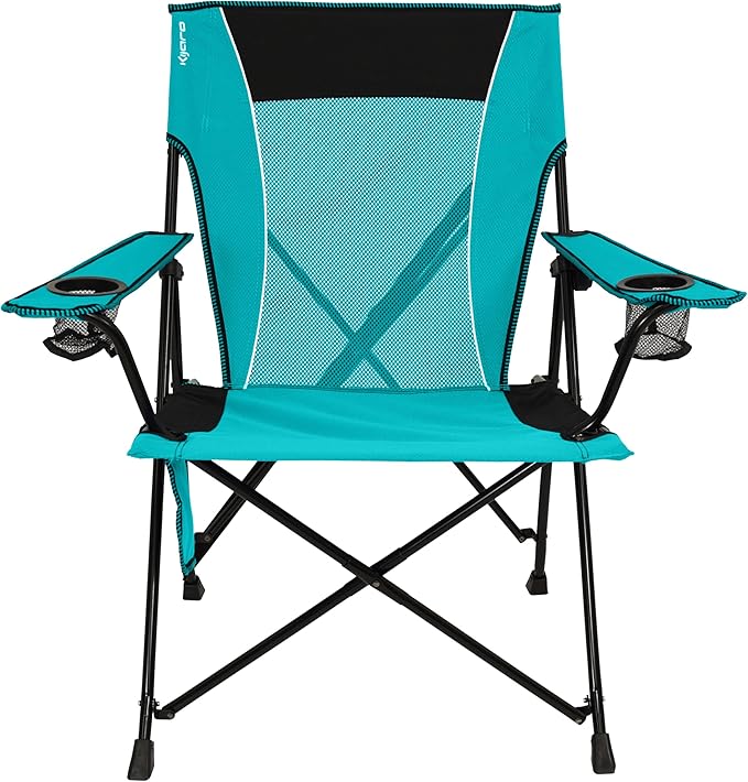 Kijaro Dual Lock Portable Camping Chair - Versatile Folding Sports and Outdoor Chair for Lawn - Locks Position - Ionian Turquoise Kijaro