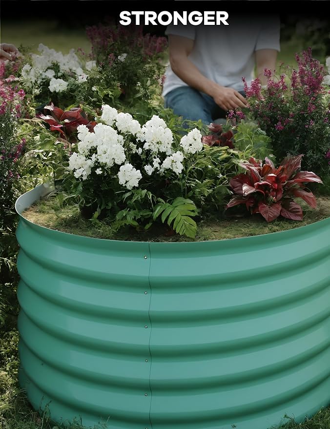 2 Pcs Raised Garden Beds Outdoor 10x4x1.5 ft - Galvanized Steel Planter Box for Vegetables, Flowers, Rust-Resistant Garden Box, Easy Assembly Raised Beds, Durable Planters for Outdoor Plants, Green GarveeLife