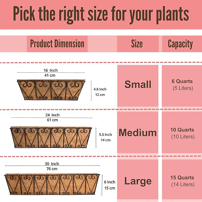 LaLaGreen Outdoor Wall Planters - 2 Pack, 30 Inch Deck Railing Hanging Pot, Over The Rail Window Flower Boxes Black Plant Basket Attach to House with Coco Liner Metal Fence Balcony Patio Porch L%C3%A1L%C3%A1Green