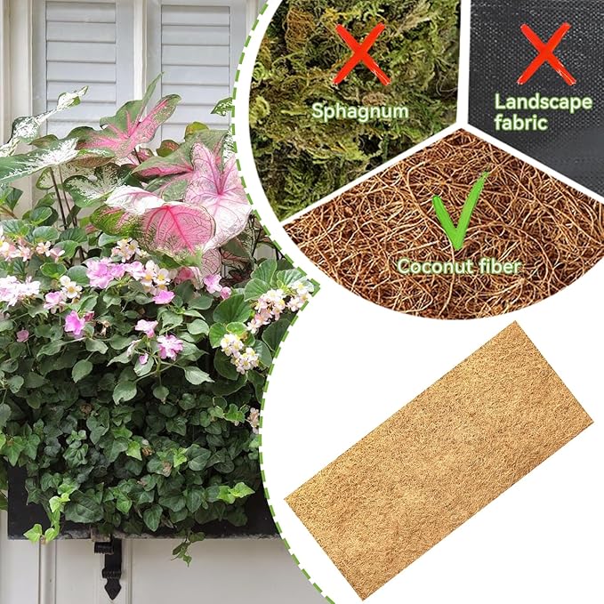 14x100 Inch Coconut Liner Roll for Planters Flower Basket Natural Coco Fiber Liners for Indoor & Outdoor Plants DIY Coir Fibre Mat Sheet for Animal Pet Pad Reptile Carpet Garden Decor KarlliuHOMEGARDEN
