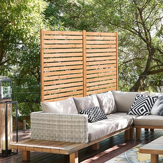 VEVOR Wooden Privacy Screen,36" W x 73" H Outdoor Privacy Screen, Freestanding Wood Privacy Panel with Stand,Outdoor Divider for Balcony Patio Lawn Garden VEVOR
