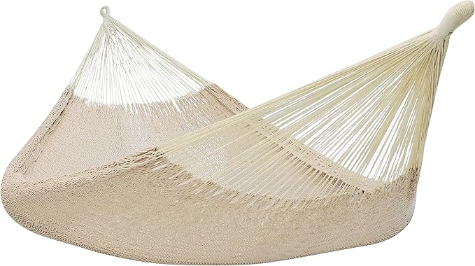 Sunnydaze Handwoven XXL Thick Cord Mayan Double Hammock for Outside - 625-Pound Capacity Heavy-Duty Outdoor Hammock - Natural SunnydazeDecor