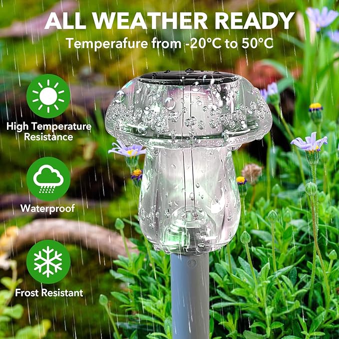 Solar Lights Outdoor, 16 Pack Mushroom Lights Outside Waterproof, Solar Powered LED Lighting for Garden, Yard, Landscape, Path, Pathway, Lawn, Walkway, Driveway, Backyard Decor (Color Changing) SolarOutdoorLights