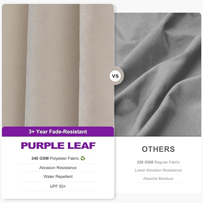 PURPLE LEAF 8.8' X 8.8' Left-right Tilt Patio Umbrella Outdoor Cantilever Swivel Square Umbrella with Tilt Aluminum Offset Umbrella with 360-degree Rotation for Garden Deck Pool Patio Beige PURPLELEAF