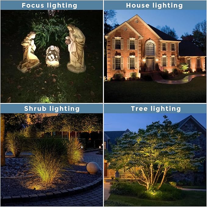 Gardencoin Solid Brass Outdoor Landscape Spotlights, 12V LED Low Voltage Landscape Lights for Garden and Yard, Bronze Heavy Duty Up Lighting Fixture Without Bulb, 12 Pack Gardencoin