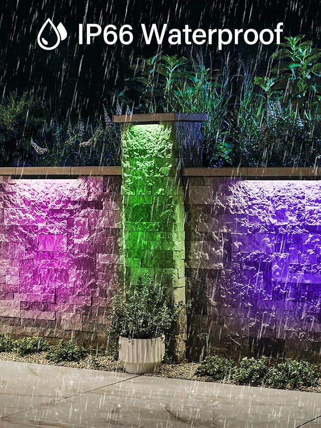 5W RGB Retaining Wall Lights 7 inch LED Hardscape Lighting Color Changing Low Voltage Landscape Paver Lights 12V Step Lights Outdoor Waterproof Stair Deck Lighting (12 Pack+Connectors) DOREIO