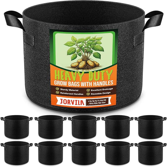 10 Pack 30 Gallon Grow Bags, Thickened Nonwoven Fabric Planter Pots with Handles, Heavy Duty 300G Garden Pots for Tomato, Potato and Vegetable Rootora