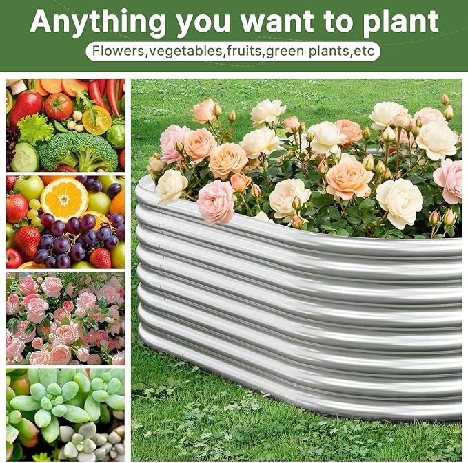 3 PCS Galvanized Raised Garden Bed Outdoor, Metal Garden Bed for Vegetables, Above Ground Garden Box for Flower, Steel Raised Beds for Gardening - 3x2ft Mostmahes