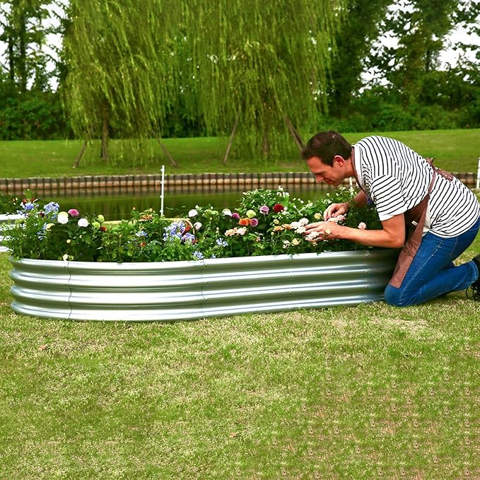 6×3×1 ft Raised Garden Bed, Easy Assembly Galvanized Planter Box for Vegetables, Flowers & Herbs Gartist