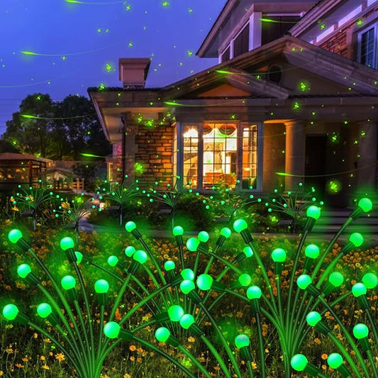 Kohlrabi Solar St Patricks Day Lights Outdoor, 2 Pack 20 LED Solar Green Firefly Lights, Waterproof Wind Swaying Light for St. Patrick's Day Irish Day Outside Yard Patio Decoration KohlrabiDecor