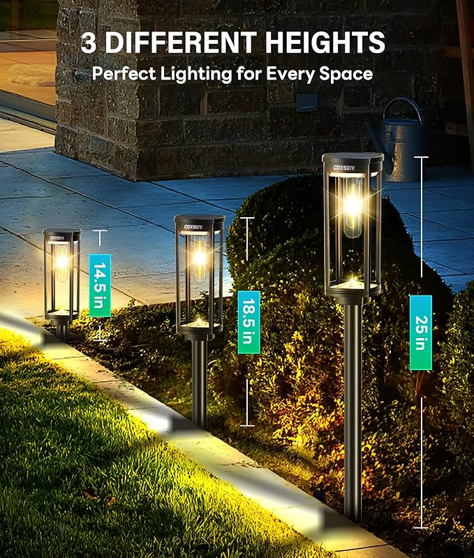 Solar Pathway Lights Outdoor 8 Pack, Bright Solar Path Lights Outside Waterproof, Sidewalk Lights Solar Powered Landscape Light for Walkway Driveway Lawn Patio Yard Garden COXSENI