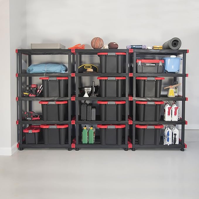 CX Craftsman 5-Tier Highly Durable Storage Rack, 5 Shelves That Support up to 200lbs/shelf, Organization and Storage, Weather-Resistant Design, Easy Assembly, American Made (72.3”H x 40”W x 24”D) BLACKYELLOW
