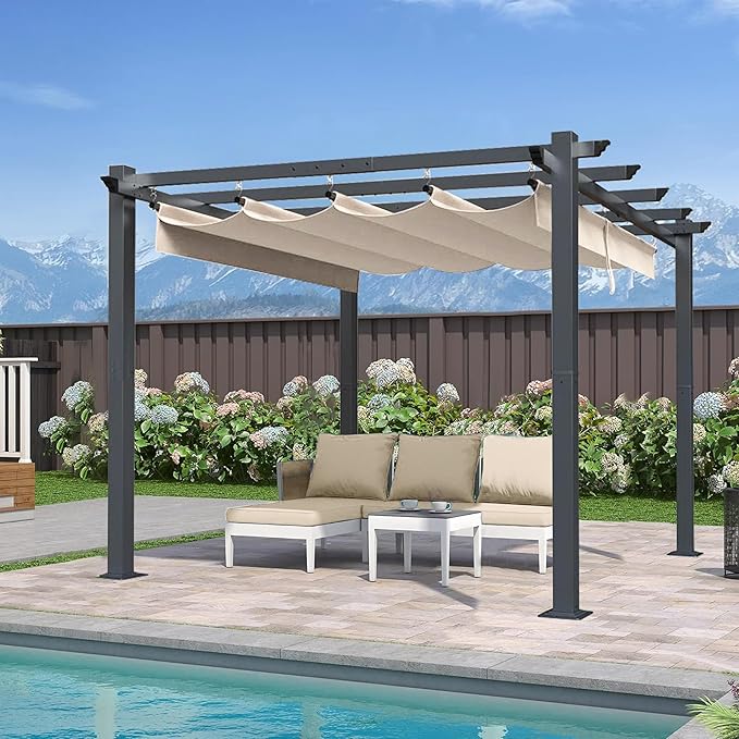 SCOCANOPY Light Beige Replacement Cover Compatible with Home Depot Hampton Bay Pergola # GFM00467F,GFM00469A SCOCANOPY