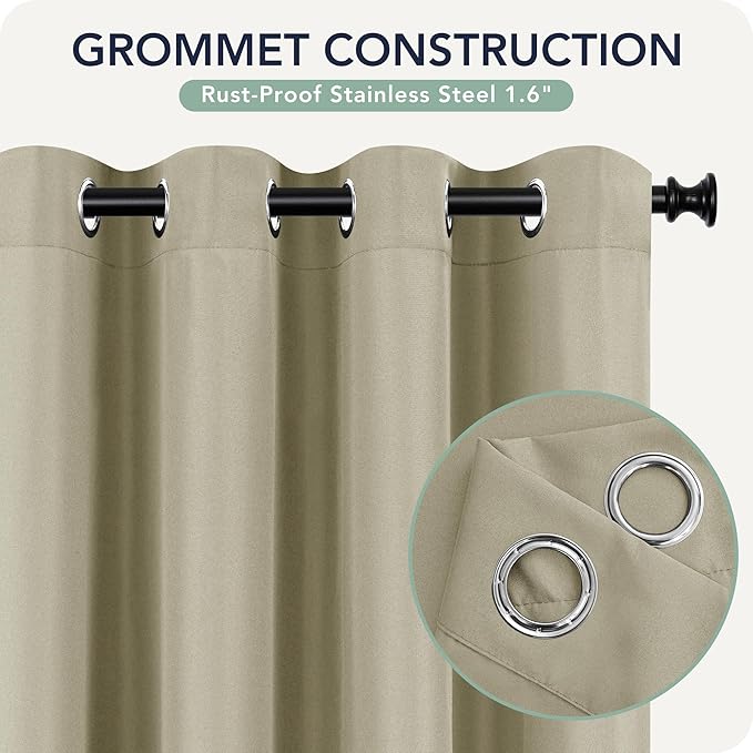 Gazebo Curtains Outdoor Waterproof 6 Panels - Windproof, Privacy, Weatherproof Outside Drapes for Patio Pergola Porch, Grommet Top and Tab Bottom Drape, 54x84 Inch, Taupe RichSets